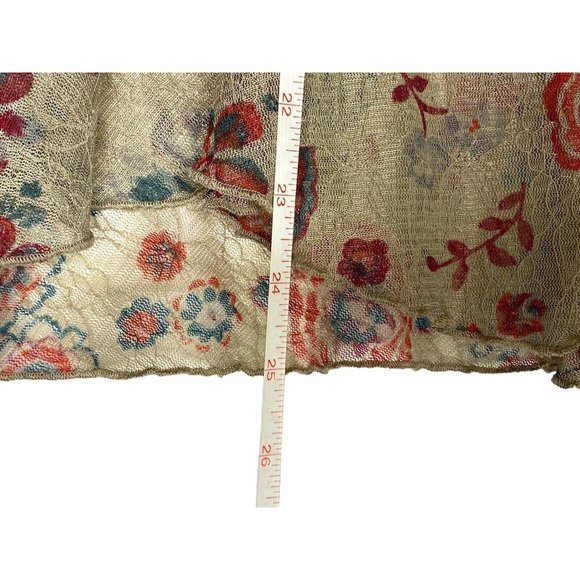 Preswick & Moore Women’s Large V Neck Floral Crochet Lace Layered Ruffle Top - Picture 3 of 5